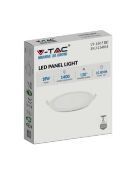 Panel V-TAC SKU214861 VT-1807 4000K 18W 1400lm