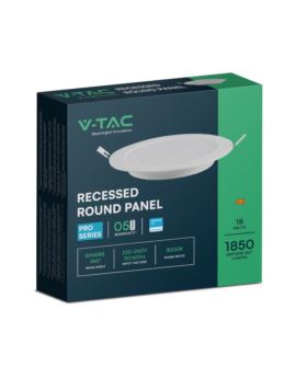 Panel V-TAC SKU78641 VT-61018RD-S 3000K 18W 1850lm