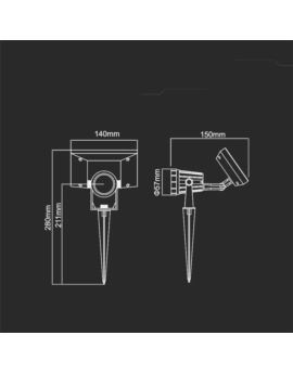 Oprawa V-TAC SKU6662 VT-952 6400K 2W 40lm