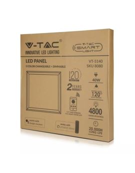 Panel V-TAC SKU8080 VT-5140 2700K-6400K 40W 4800lm