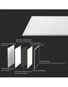 Panel V-TAC SKU2160246 VT-6060-6 4000K 40W 4950lm