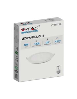 Panel V-TAC SKU214862 VT-1807 6400K 18W 1400lm