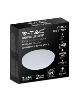Plafon V-TAC SKU217609 VT-8436-M-N 3000K-6400K 36W