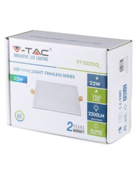 Panel V-TAC SKU4798 VT-2222SQ 6000K 22W 2200lm