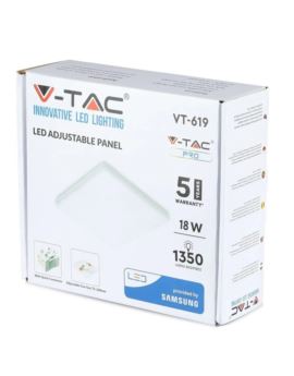 Panel V-TAC SKU736 VT-619SQ 3000K 18W 1350lm