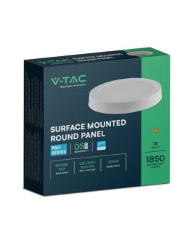 Panel V-TAC SKU78761 VT-60018RD-S 3000K 18W 1850lm
