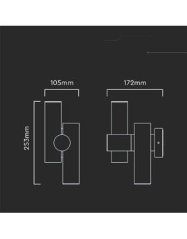 Kinkiet V-TAC SKU10473 VT-1186 3000K 6W 620lm