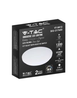 Plafon V-TAC SKU217603 VT-8412 3000K-6400K 12W 120