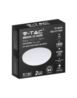Plafon V-TAC SKU217605 VT-8418 3000K-6400K 18W 180