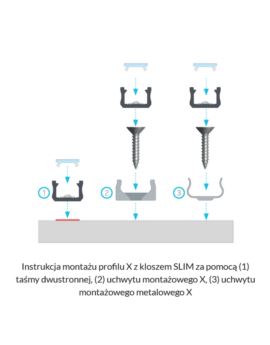 Profil LUMINES Typ X mini (taśma LED 8mm) surowy 1m