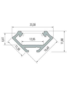 Profil LUMINES Typ C Kątowy 45st/45st inox anodowany 1m