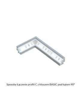 Profil LUMINES Typ C Kątowy 45st/45st inox anodowany 1m