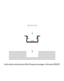 Profil LUMINES Typ B wpuszczany inox anodowany 1m