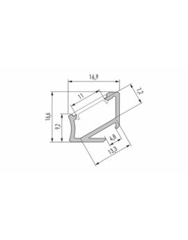 Profil LUMINES Typ H Kątowy 30/60st srebrny anodowany 2,02m