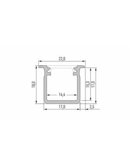 Profil LUMINES Typ G Wpuszczany 18mm inox anodowany 2,02m