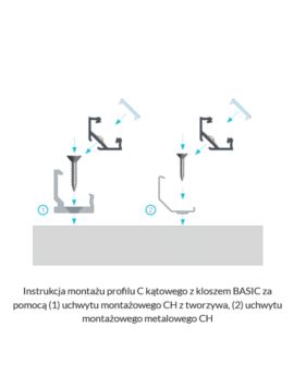 Profil LUMINES Typ C Kątowy 45/45st Inox anodowany 2,02m