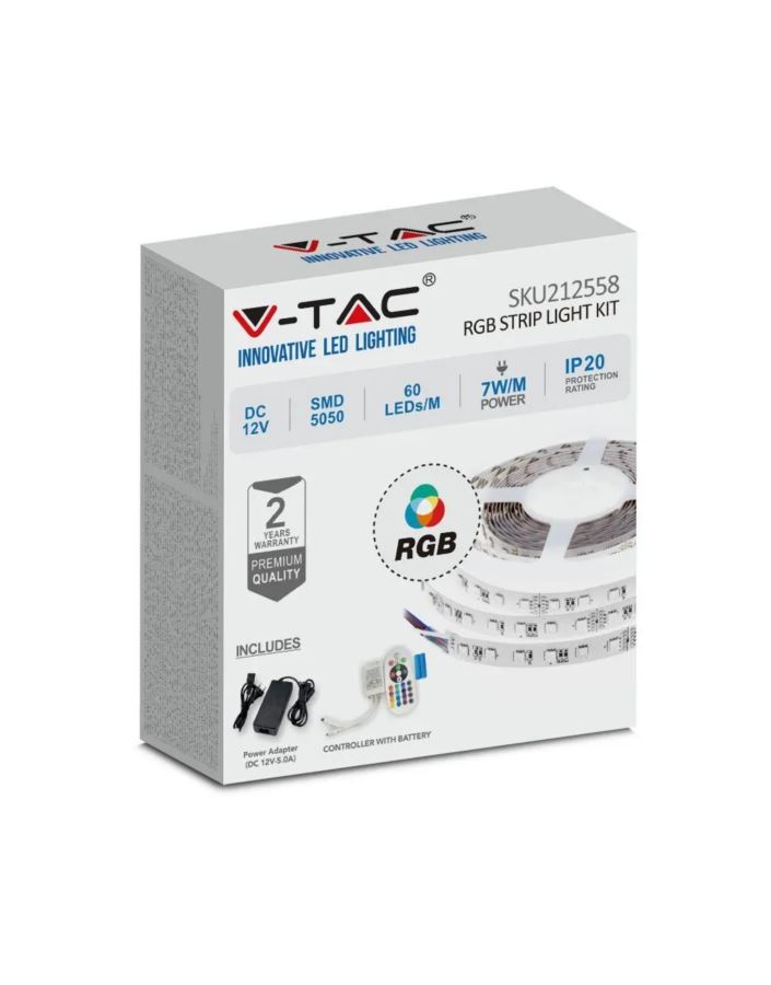 Zestaw V-TAC SKU212558 VT-5050 60 IP20-RGB Set RGB